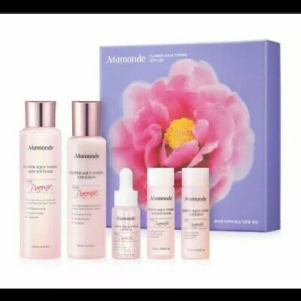 MAMONDE Flower Aqua Toning 5pc Gift Set Softener Ampoule Emulsion